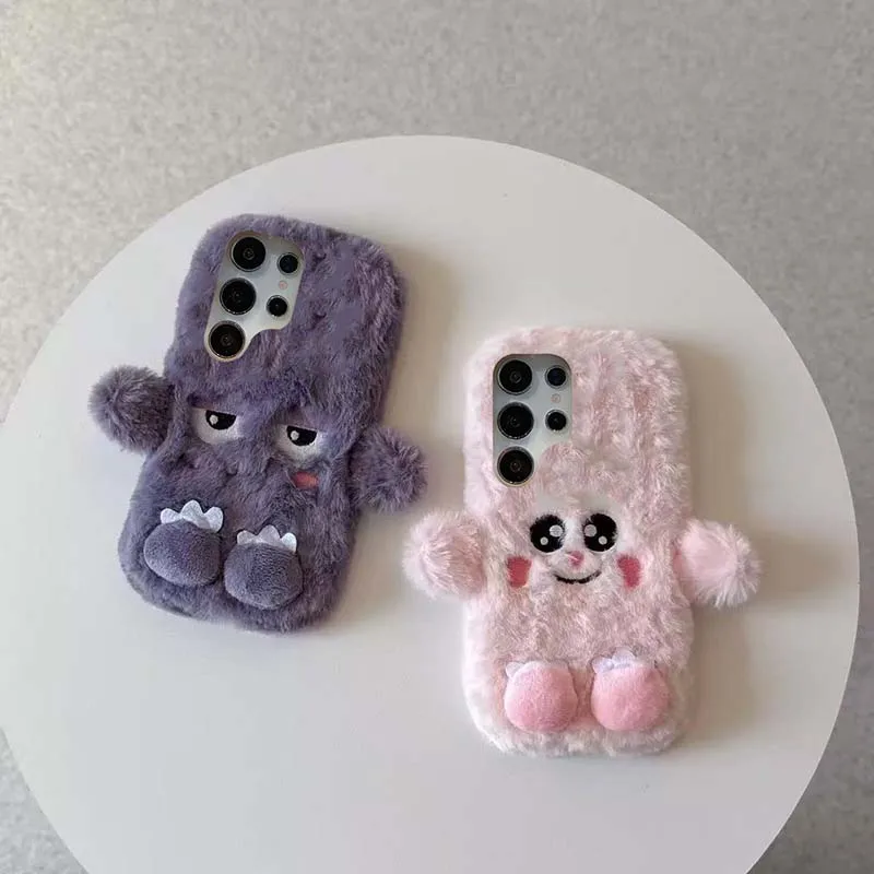 3D Cute Cartoon Funny Cases For OPPO Reno 14 13 12 11 10 8 7 6 5 2 14F 13F 12F 11F 2F 8T 8Z 7Z 6Z Soft Fluffy Plush Bumper Cover