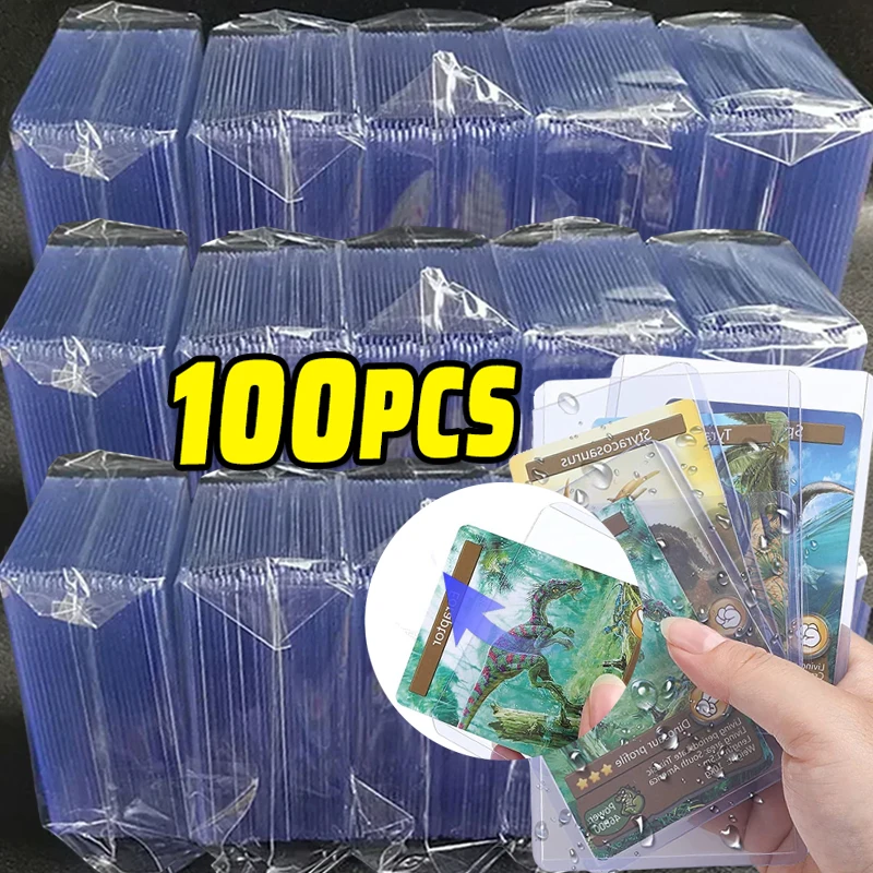 

100-1Pack Transparent Card Sleeves PVC Hard Plastic Game Cards Holder Cover for Collectible Trading Cards Card Protector