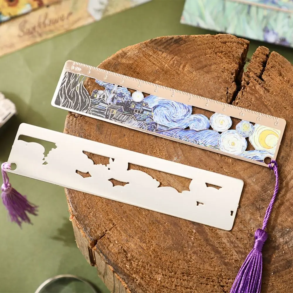 

Portable Metal Bookmark Flower Series Colorful Bronzing Book Clip Book Mark Ruler Gift