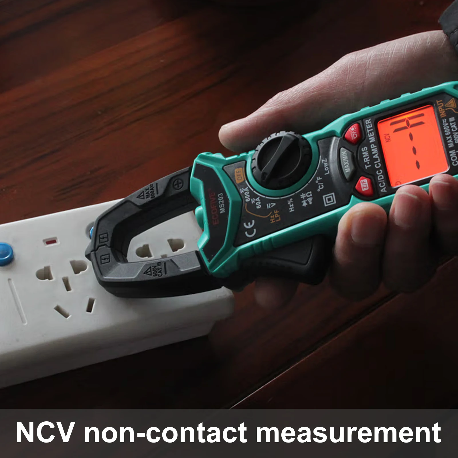 MS203 Digital Current Clamp Meter AC/DC Current Voltage 6000 Counts NCV Trms USB Clamp Meter Mulitimeter Tester