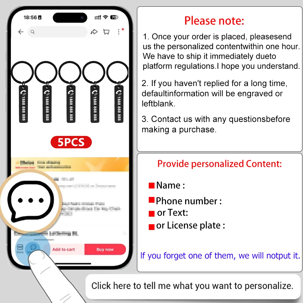 Fashionable  Personalized Spotify Code Keychain  Phone Mobile Number Name Tag Custom  Key Ring Chain Holder Gift for Couple
