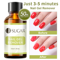 UR SUGAR 50ML 50ml Nail Gel Remover 3-5 Mins Fast Remover Magic Nail Gel Polish Soak Off UV LED Nail Art Base Gel Top Coat Manic