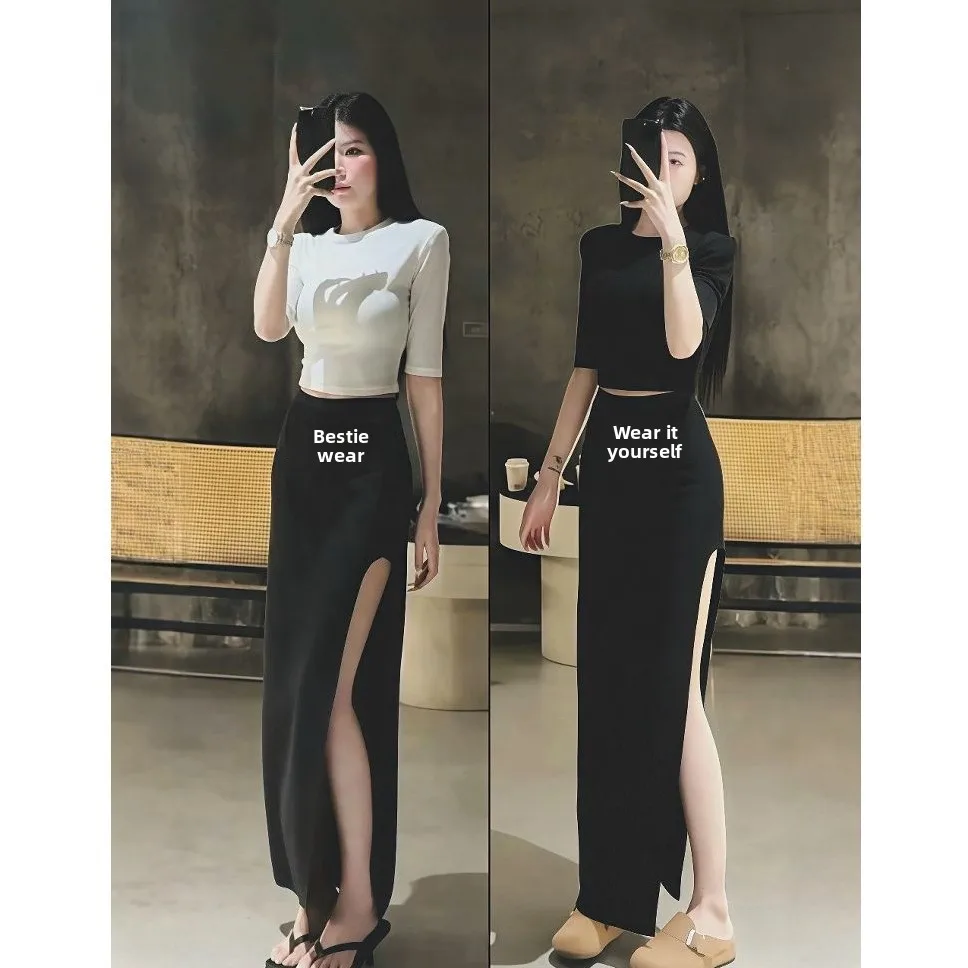 

Женский комплект Dr And Top с асимметричным подолом Bla, летний модный винтажный костюм Hepburn Sle из двух предметов, полиэфирное волокно