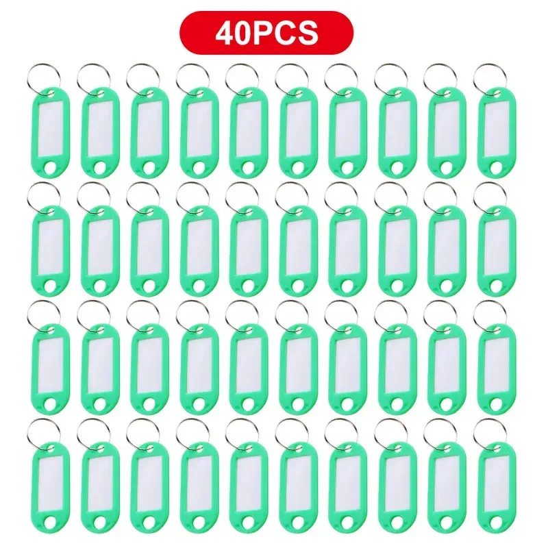 10/30/60pcs Colorful Plastic Tags Hotel Number Classification Card Key Tags Label Name Luggage Tag ID Name Tags With Split Ring