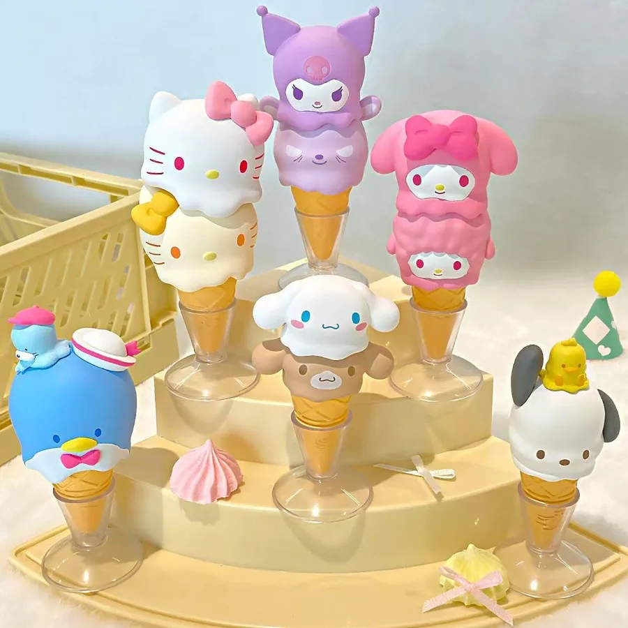 

Hot Toys Sanrio Ice Cream Jenga Hello Kitty My Melody Kuromi Cinnamoroll Pochacco Blind Box Anime Cartoon Birthday Gift Kid Toys