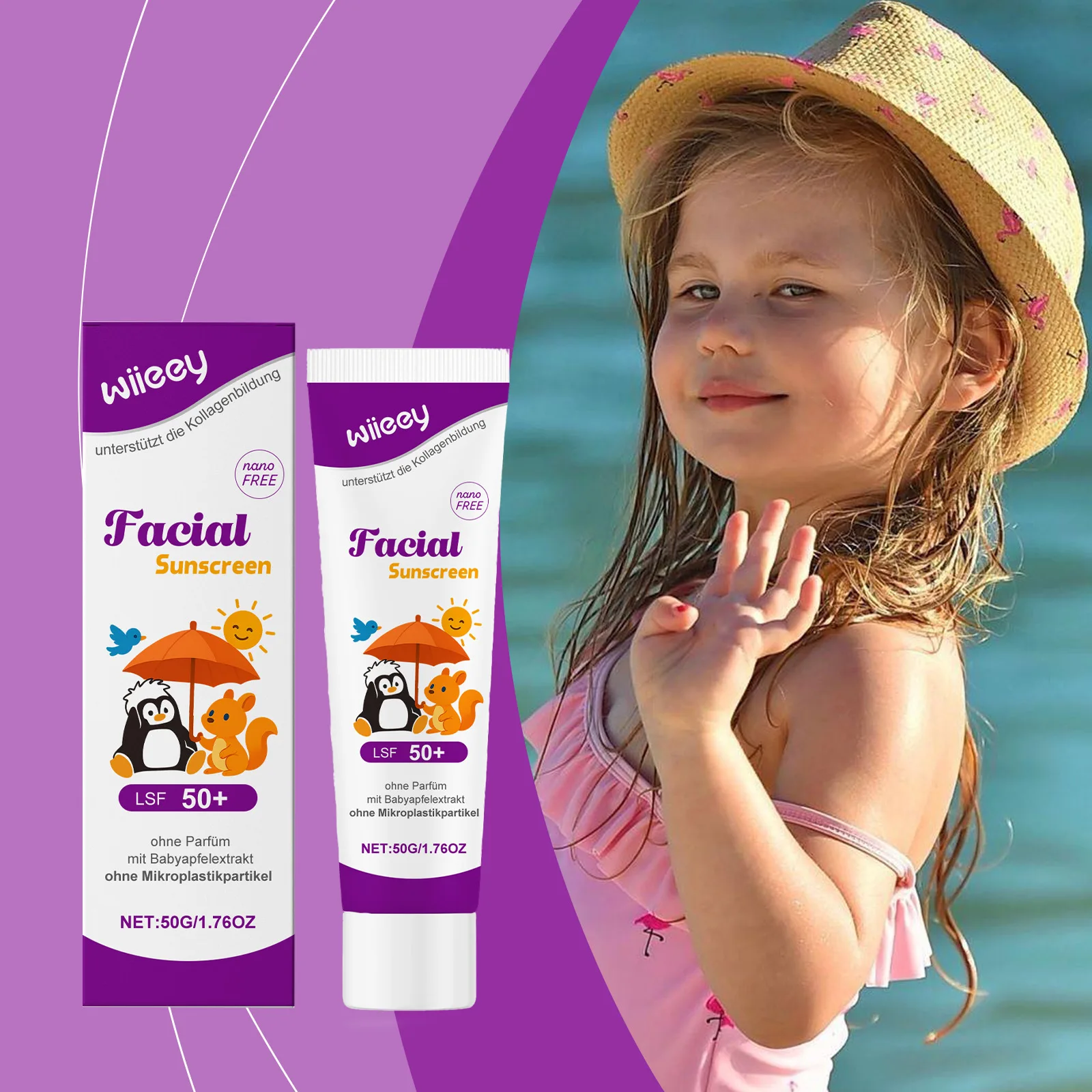 Children's Facial Sunscreen Mild Protect UVA/UVB SPF30+ Prevent Sunburn Anti Solar Moisturize Children Facial Sunblock Sunscreen