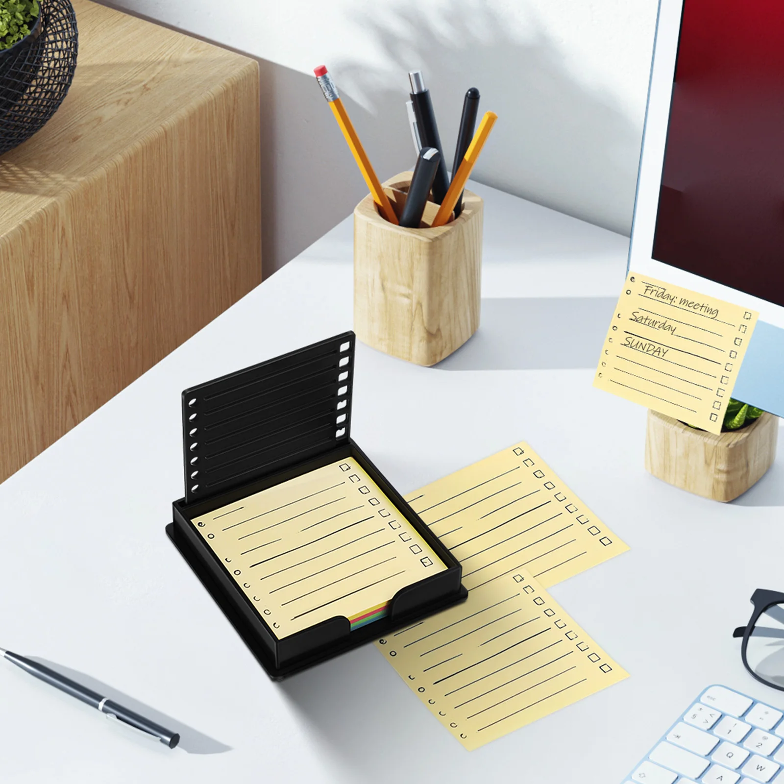 

Notes Template 1 Desktop Card Holder Paper Stickers Organizer Counter Tabletop Display Office Supplies Teacher Note