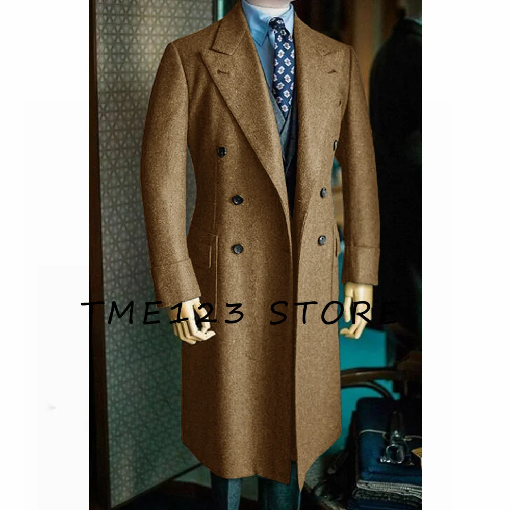 New 2024 Men's Woolen Long Coat Business Casual Jacket Clothes Man Jackets Men's Coats Winter Mens Clothing Male Autumn Elegant