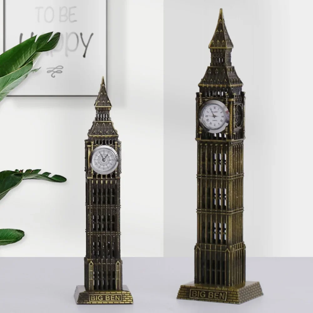 Big Ben England Metal Building Model Ornament London Landmarks England Architectural Statue Sculptures Clock Tower Home Decor