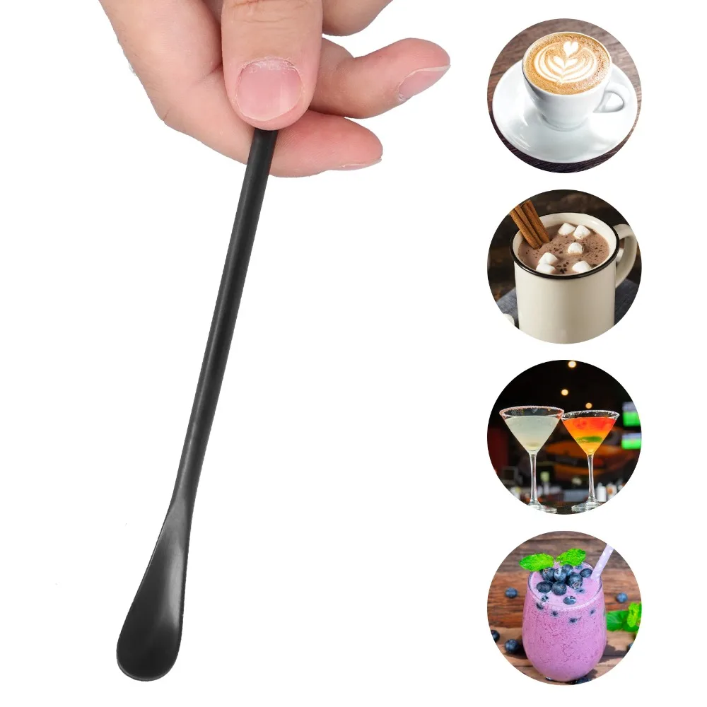 3Pcs Rustless Steel Stirring Spoon Elongated Handle Burr Free Surface Stir Utensil Thickened Practical Stirring Ladle