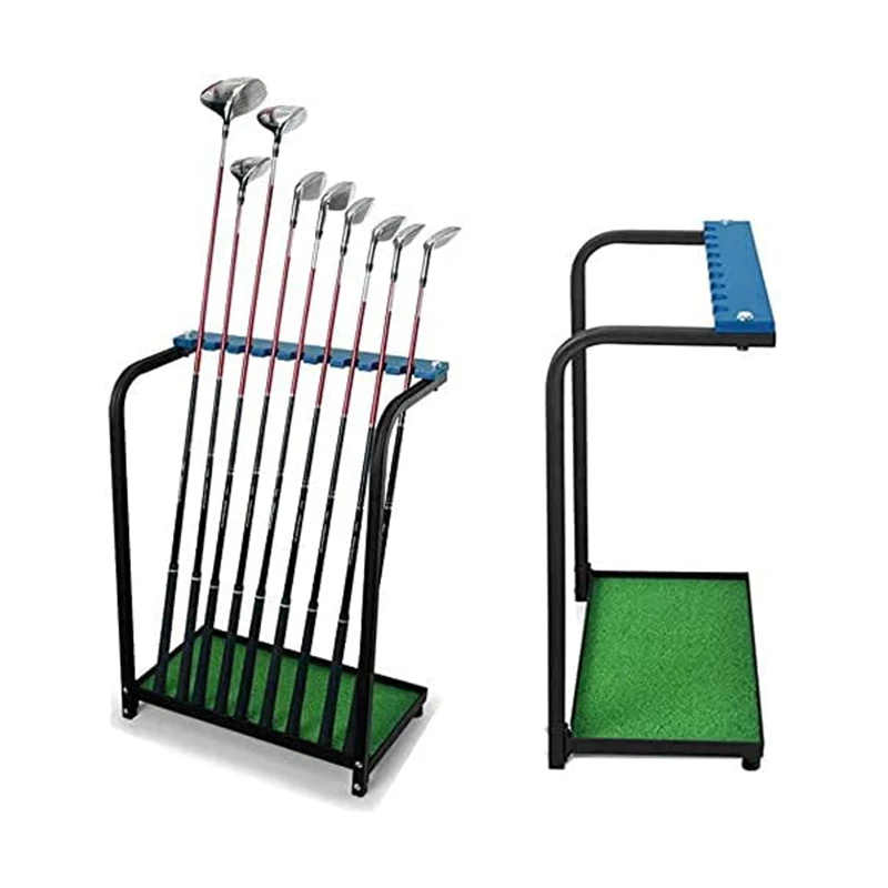 CRESTGOLF Golf Club Display Stand Rack Durable Metal Storage 9 Clubs Golf Putter Shelf Organizers Training Aids