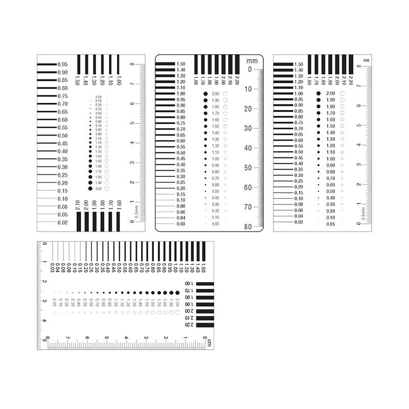 Measuring Pass Badge Gauge Stain Card Point Gauge Wire Gauge Transparent Film Ruler Welding Gage Stain Crack Contrast Ruler