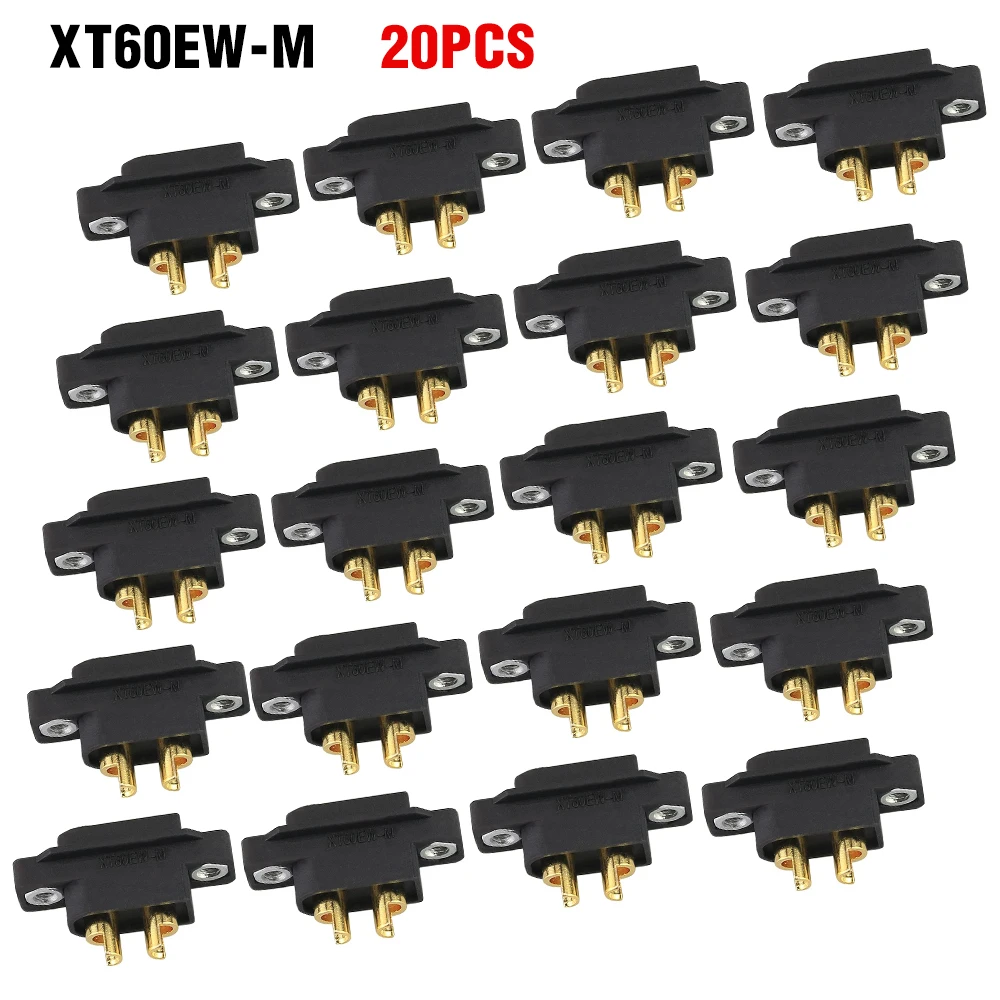 NONE Amass XT60EW-M montierbarer XT60E-Stecker DC500V 20A-40A 0,6 mΩ vergoldet für RC-Drohnen-DIY-Teil 1/2/5/10/20 Stück 4