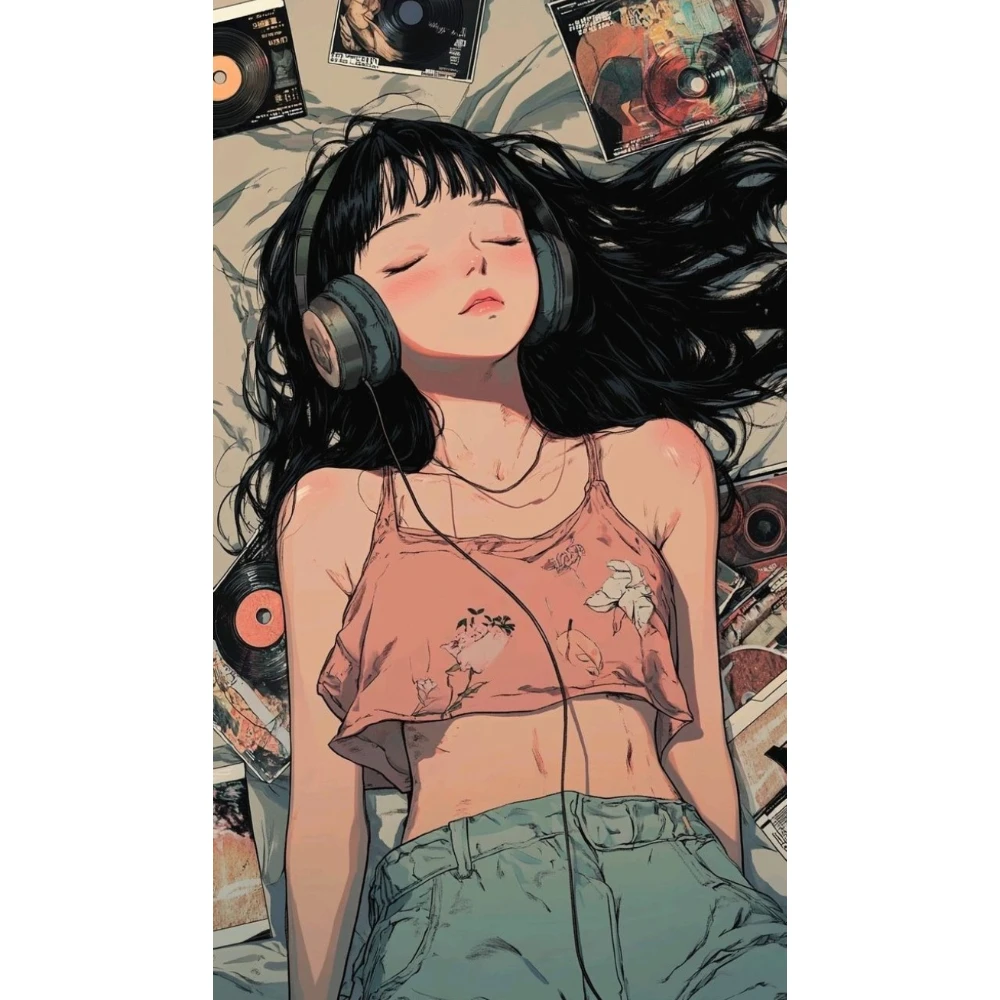 

500/1000/1200/2000 PCS Jigsaw Puzzles Girl Listen to Music Rest Portrait Family Activity Games for Gameroom Bedroom Home Decor