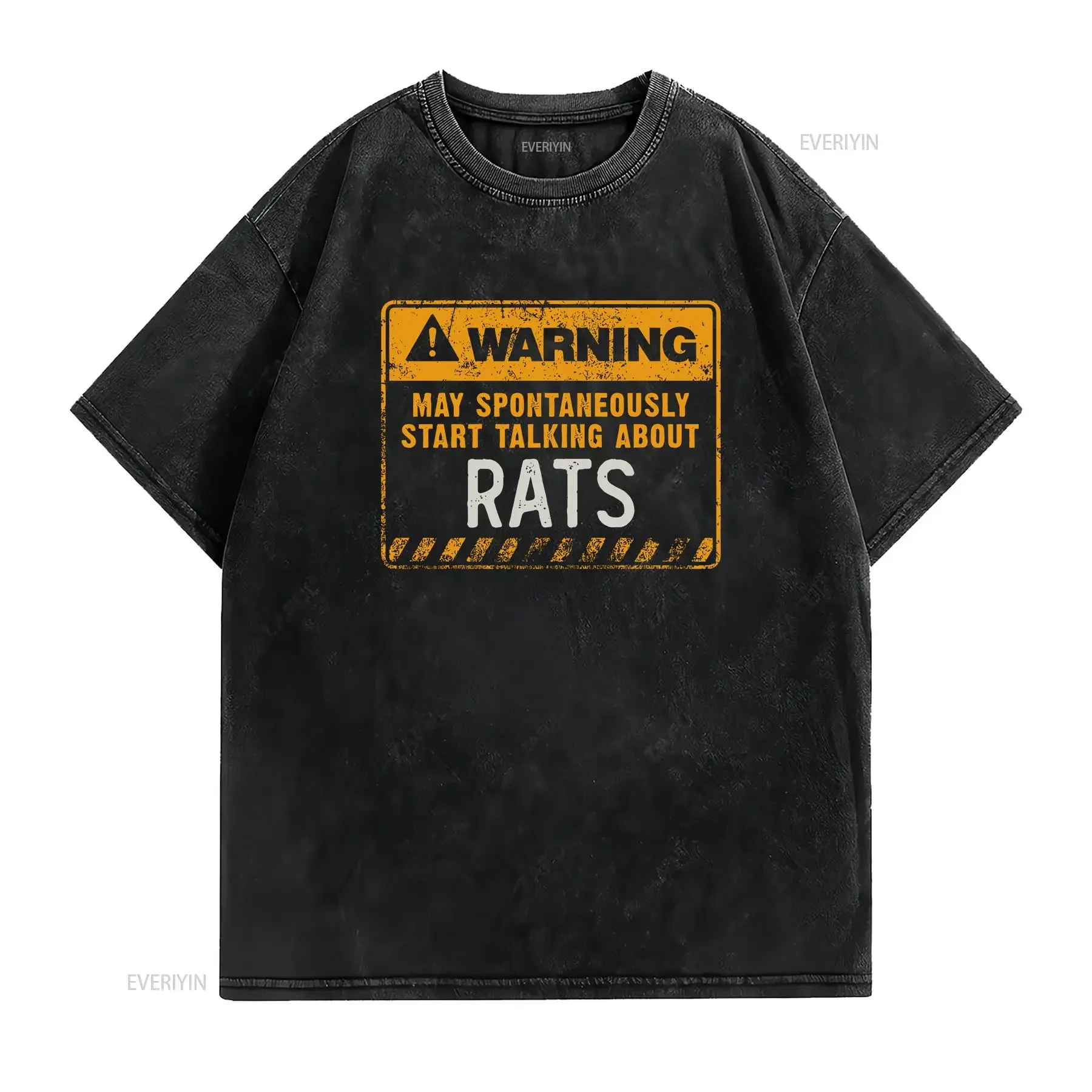 WARNING MAY SPONTANEOUSLY START TALKING ABOUT RATS FUNNY T SHIRT vintage Washed streetwear designer clothes
