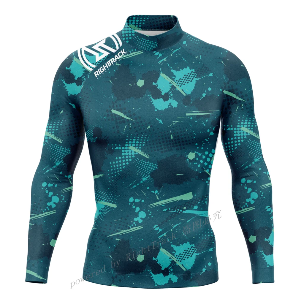 Heren Rashguard Lange Mouw Surf Shirts Zonnebrandcrème Lycra Stof Surf Sweatshirt Uv Bescherming Rechtertrack Badkleding