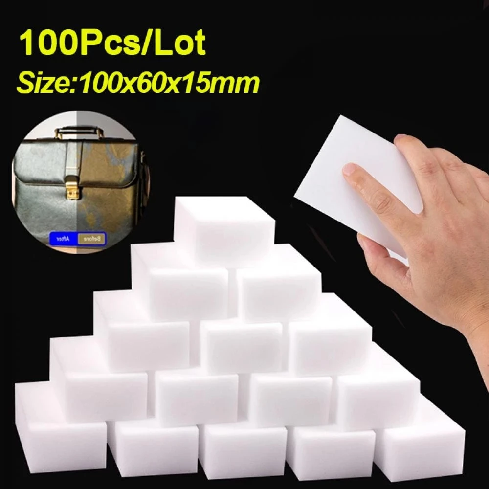 100 Pcs/lot Xiaomi Melamine Sponge Magic Sponge Eraser for Kitchen Office Bathroom Melamine Cleaner Cleaning Sponge 100X60X15MM