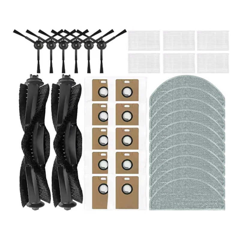 34 pezzi per Lydsto R1 Edge / R1D Edge, Miwhole M9 Lite, Roidmi Eve Rook parti di ricambio spazzola per aspirapolvere filtro in tessuto sacchetto per la polvere-C