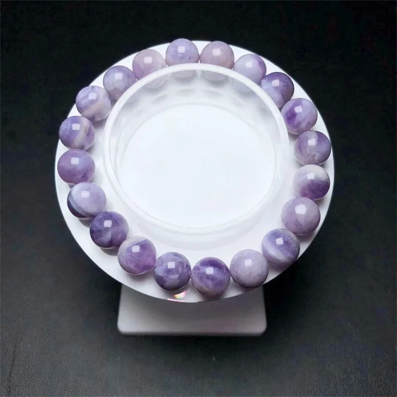 10MM Natural Purple Milky Quartz Bracelet For Women Reiki Yoga Bracelet Men Healing Bangle Wristband Jewelry Gift