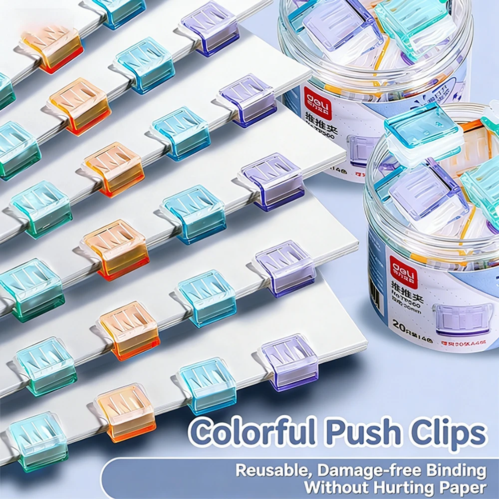 

Transparent Colorful Push Clip Binder File Test Paper Organizer Exam Documents Holder Stationery Book Clip