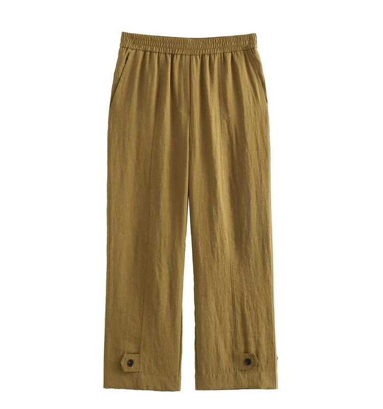 

Женские брюки-леггинсы с высокой талией, модный дизайн, весна-осень, новые асимметричные широкие брюки, повседневные брюки