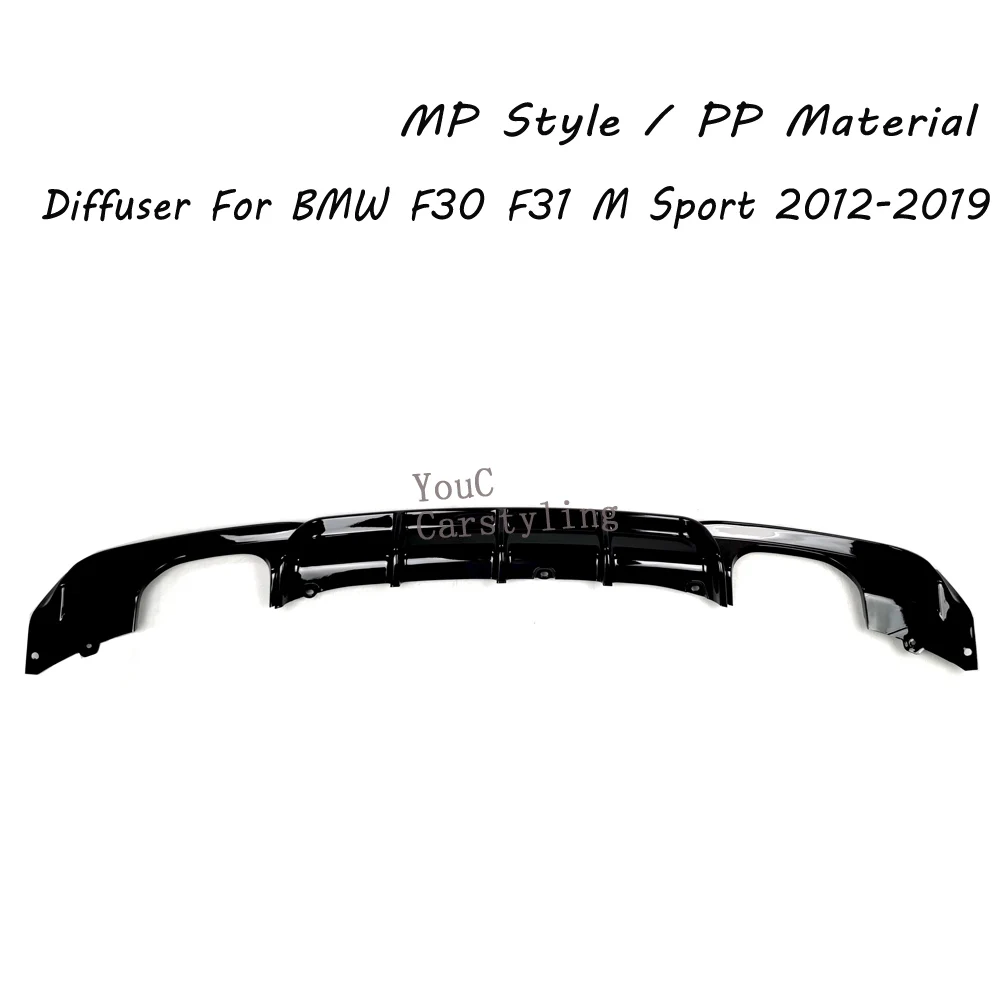 MP styl z włókna węglowego/ABS plastikowa dyfuzor tylnego zderzaka do BMW 3 serii F30 2012 - 2019 320i 328i 330i 335i pakiet sportowy M