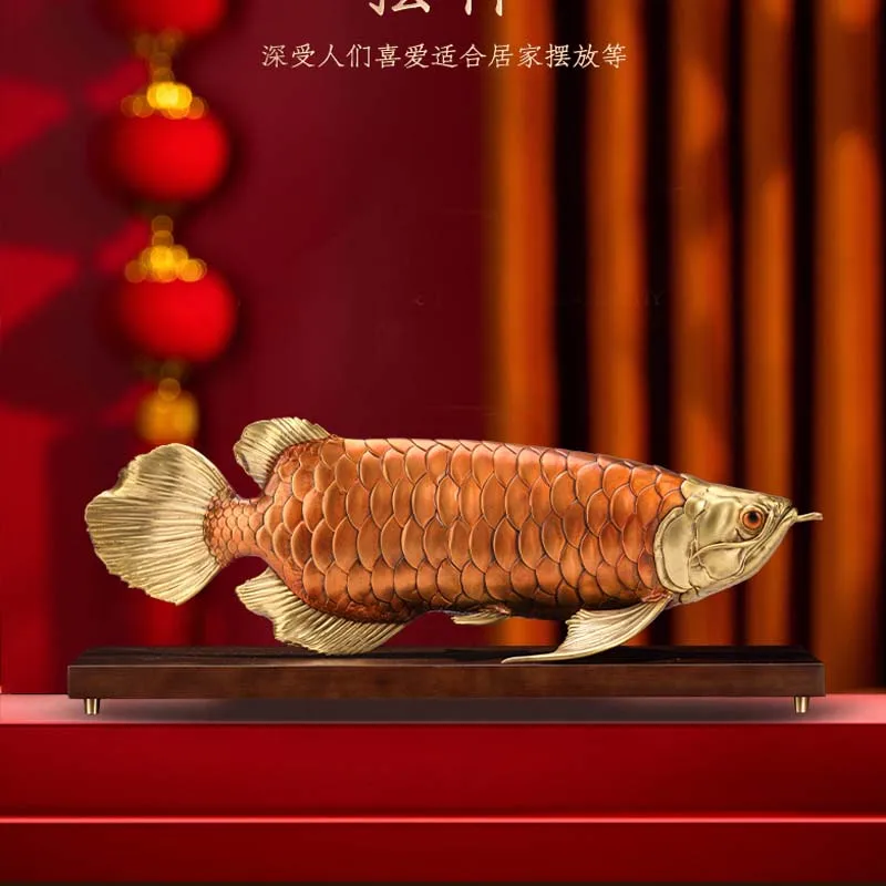 2023 high grade Good luck Dragon golden Fish Wealth Arowana HOME OFFICE BAR CLUB decoration bring lucky money Sculpture Discount