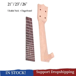 Ukulele Fretboard Neck Set Rosewood Okoume Wood Ukulele Fingerboard Kit Stringed Instruments Accessories Guitar Head Style hot！