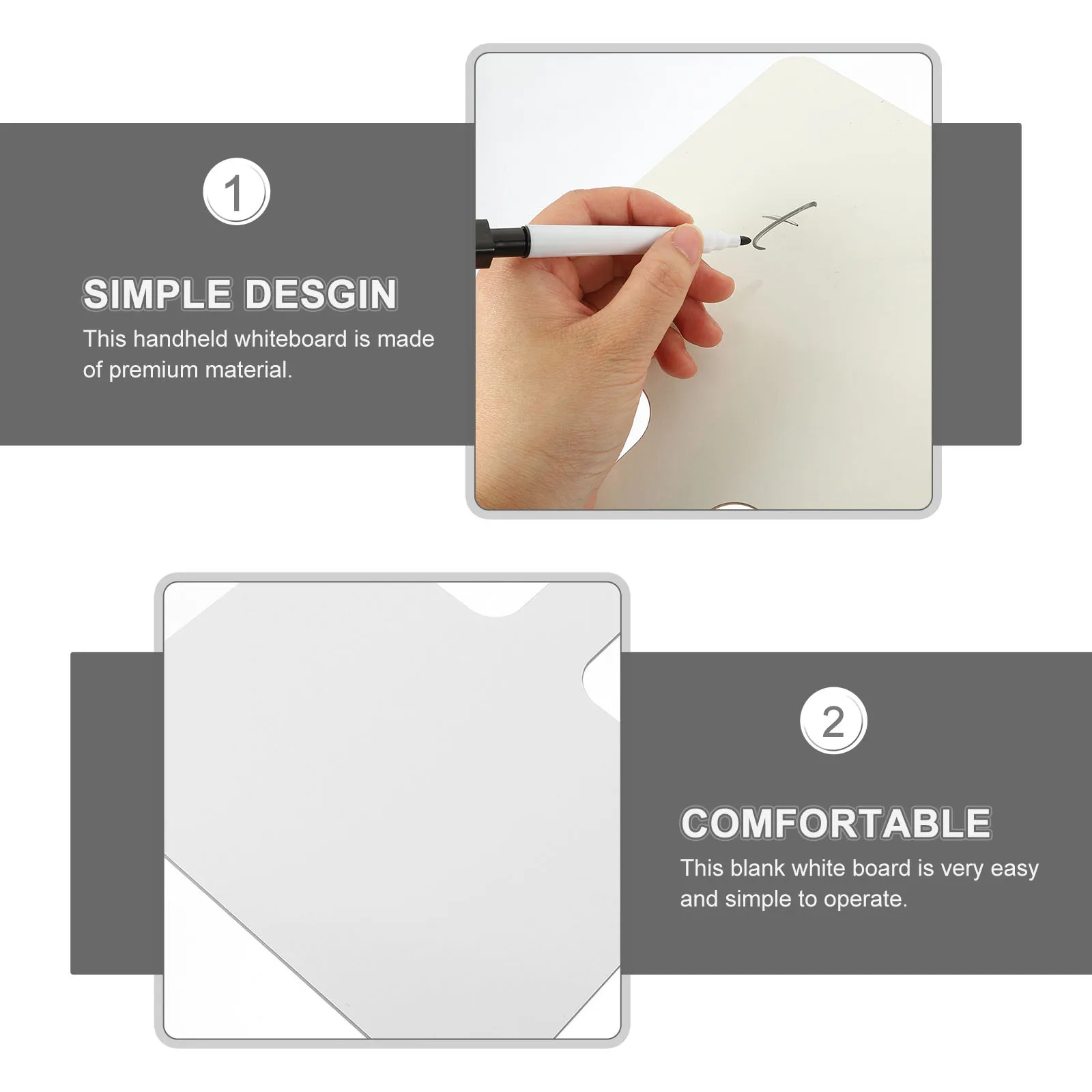 

ETHZZLE Handheld Whiteboard Dry Erase Board for Kids Classroom Interactive Learning Small Writing Wood Sign Student Tool