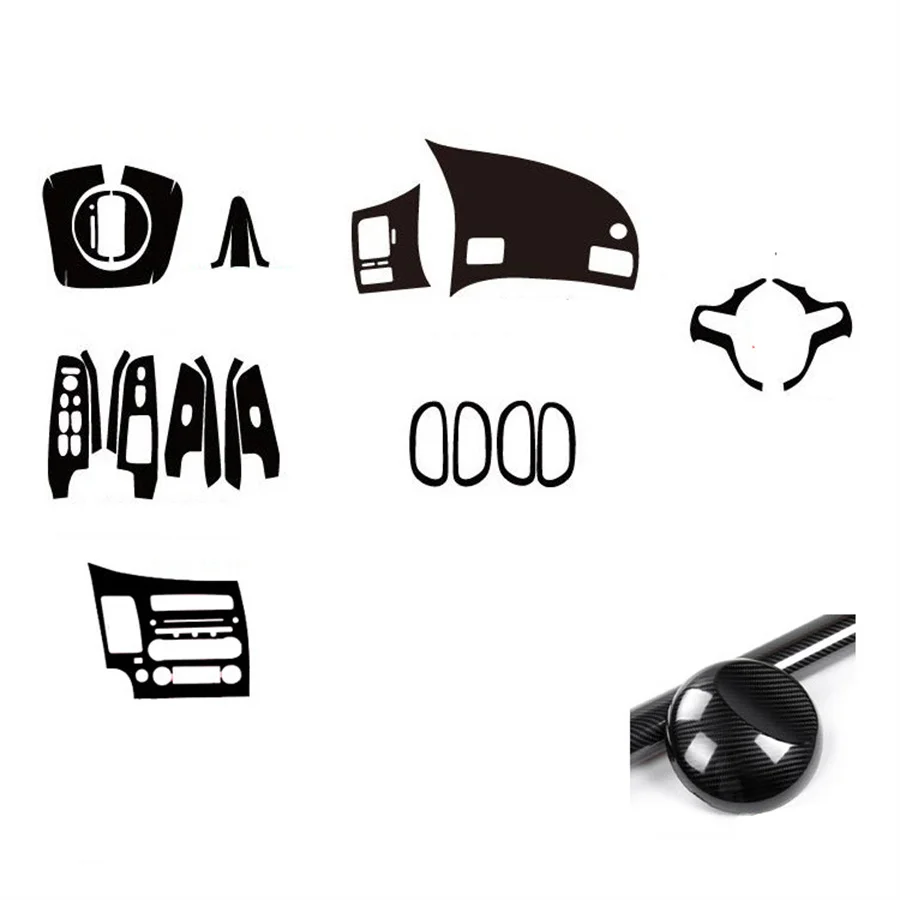 1 Set For Honda Civic 2006-2011 5D Carbon Fiber Pattern Car Interior Decals Trim