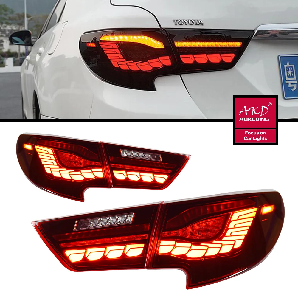 2 PCS Car Tail Lights Parts For Toyota Reiz Tail Lights 2010-2017 Mark X Taillights Rear Lamp LED Signal Reversing Parking