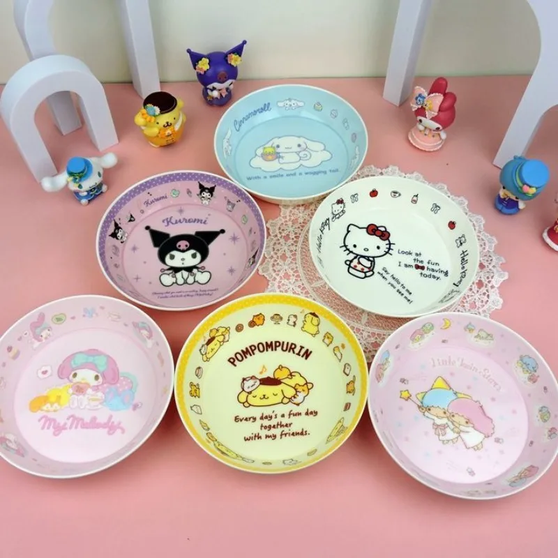 

Sanrio Kawaii Hello Kitty MELAMINE Plate My Melody Kuromi Anime Cartoon Fashionable Exquisite Ins Style Multi-Use Tableware Bowl
