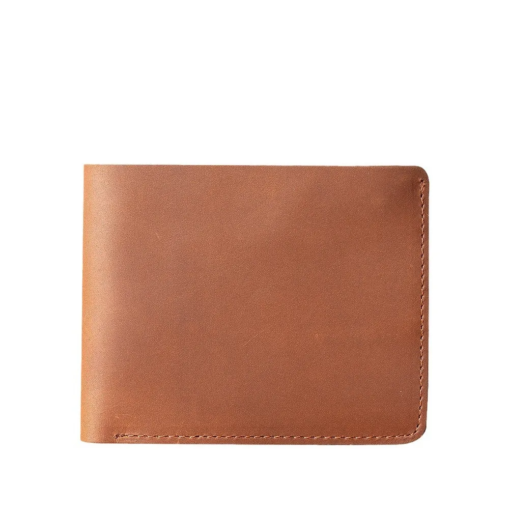 

Кожаный кошелек Crazy Horse ручной работы, мужской повседневный компактный горизонтальный клатч с многофункциональным дизайном