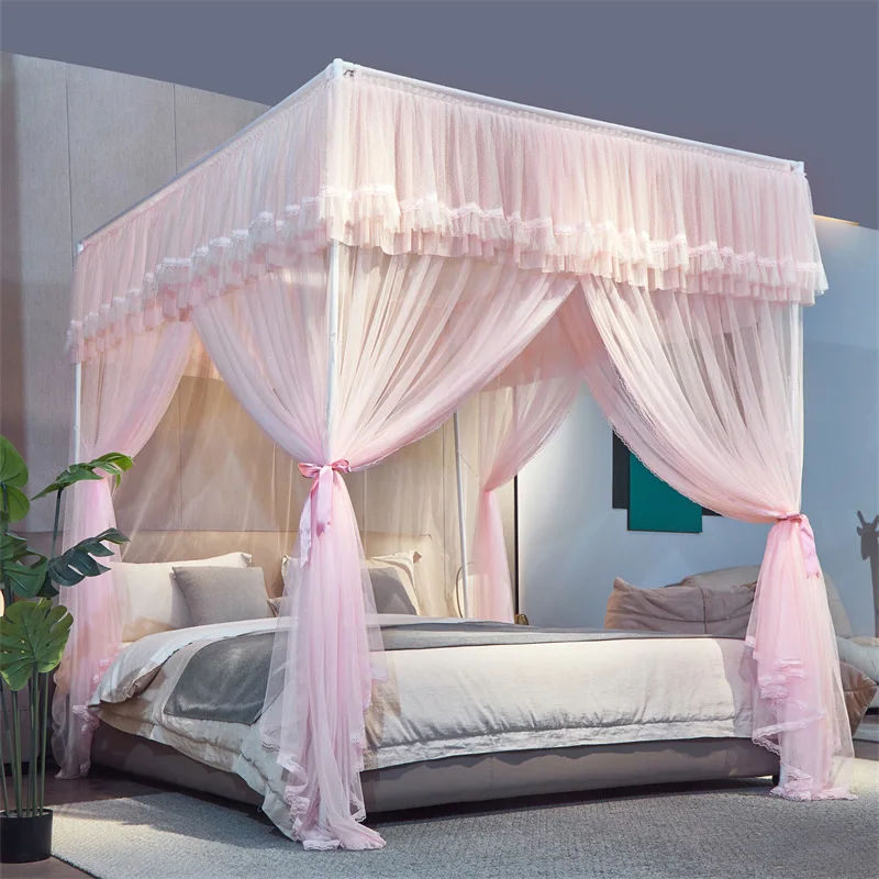 Thickened Floor Standing Mosquito Net 3 Doors 1 8m Bedroom Luxury Nordic Style