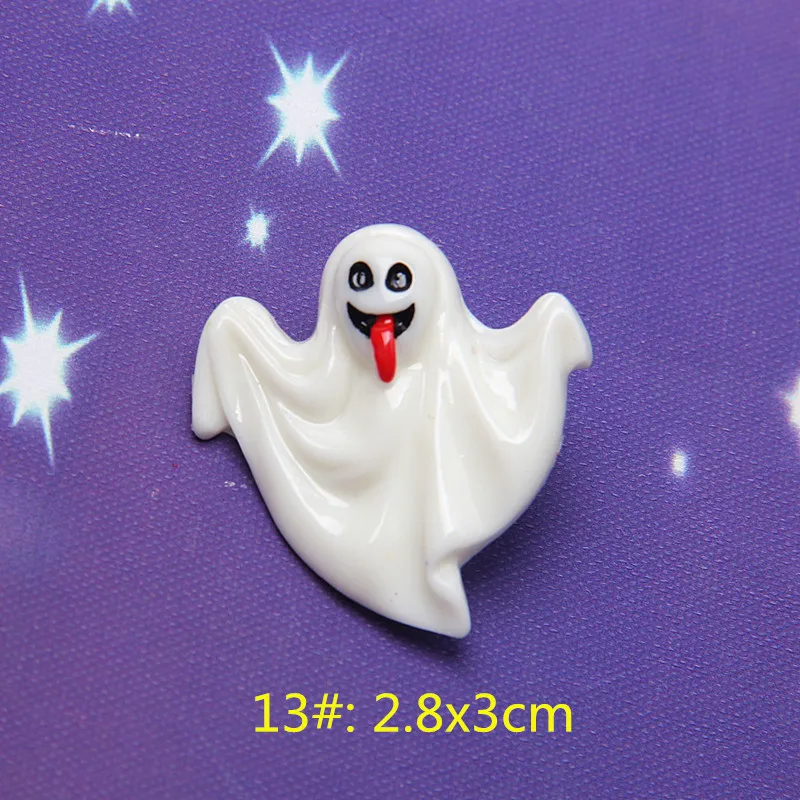 10 sztuk Halloween żywicy dyni duch dekoracji rzemiosło płaskie powrót Cabochon stroik bożonarodzeniowy z miejscem na księga gości DIY biżuteria