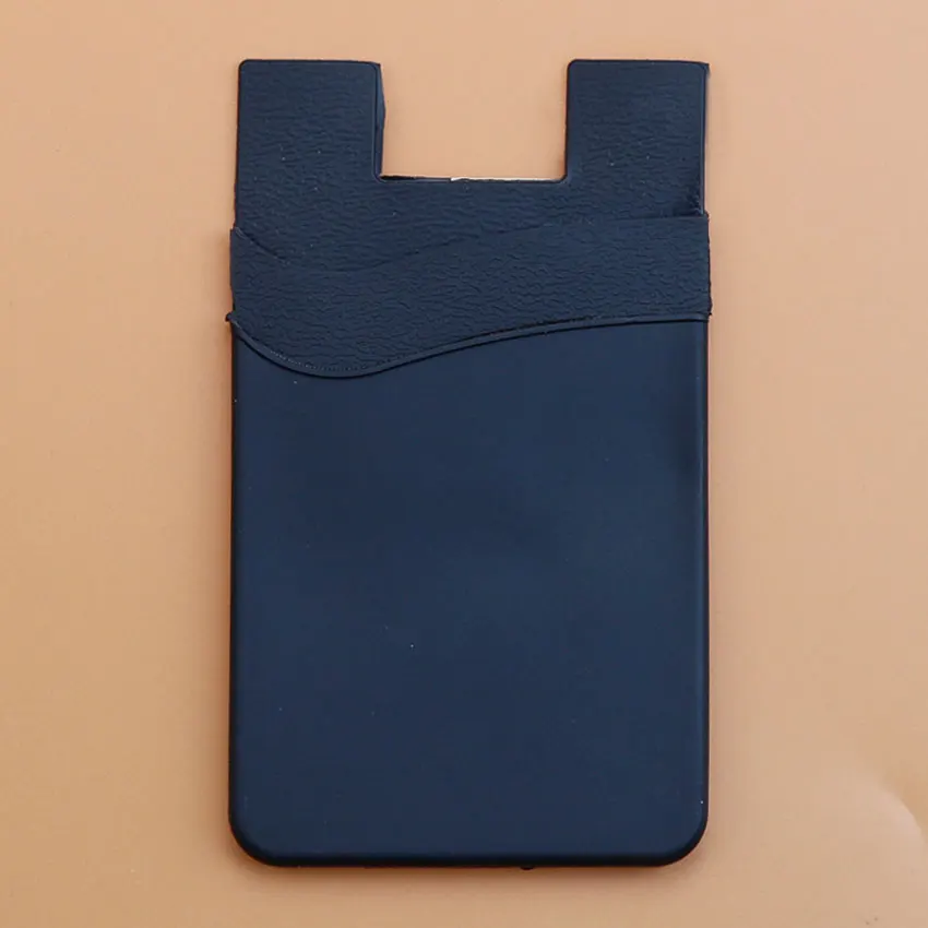 JCD Silicone Mobile Phone Back Pocket Card Holder Case Soft Elastic Non-slip Cell Phone Stick Adhesive Card Holder Wallet