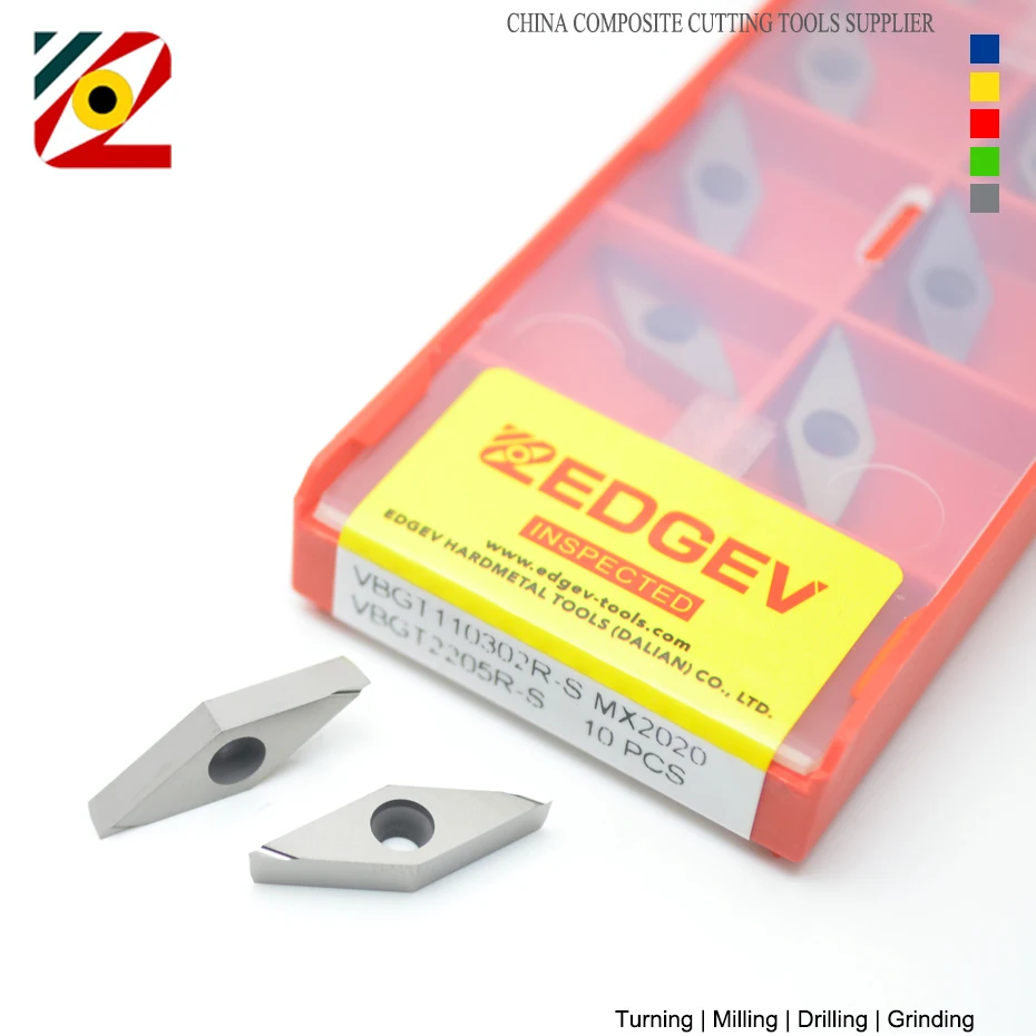 

VBGT110302R VBGT110304R VBGT160402R VBGT110302L VBGT110304L VBGT160402L - твердосплавные пластины VBGT для токарных станков по стали