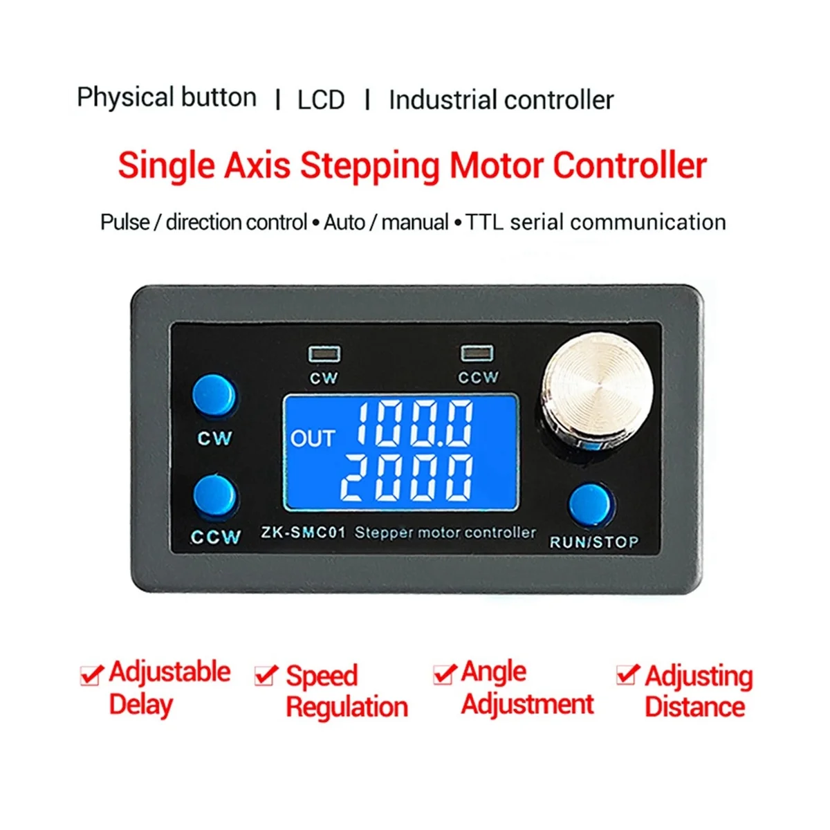 ZK-SMC01 Stepper Motor Driver and Controller DC 5-30V Reverse Pulse Speed Control Board Programmable PLC Serial