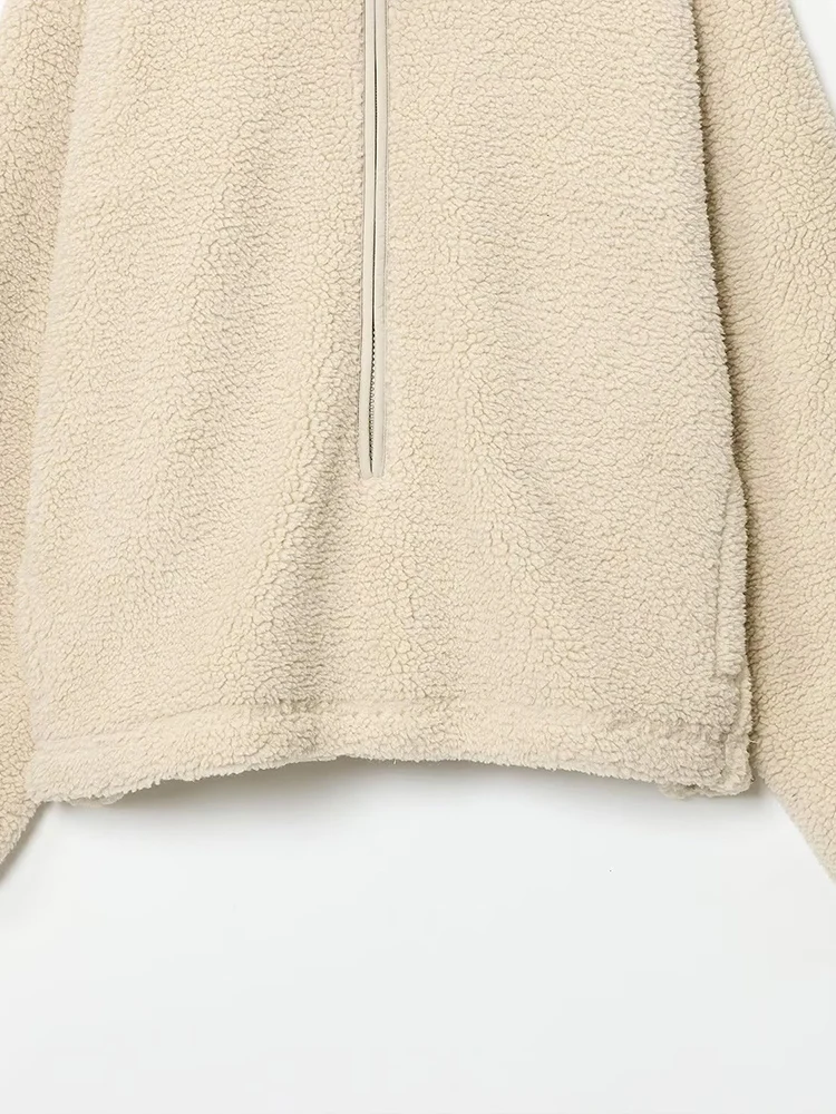 النمط الأوروبي والأمريكي الخريف موضة جديدة المرأة فضفاضة بسيطة مزاجه عادية بسيطة تيدي المخملية سترة رياضية