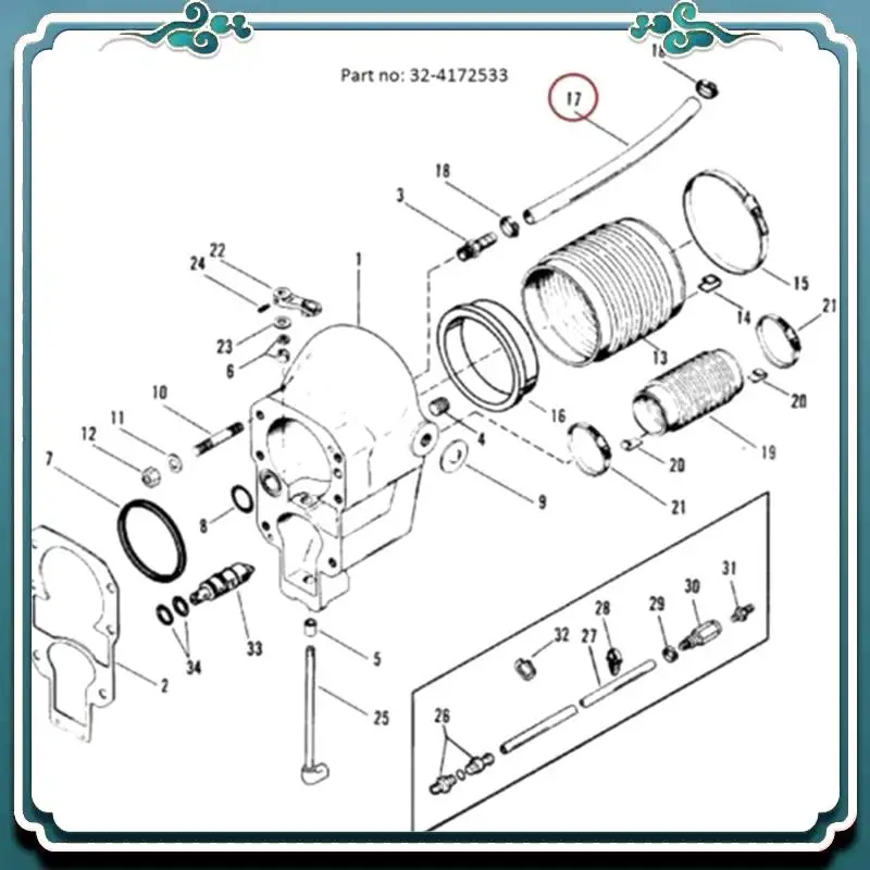 

Premium 32-4172533 Water Intake Hose Replacement For Mercruiser Alpha Gen1 & 2 3/4Inch Gimbal 32-4172533 32-8M0062309