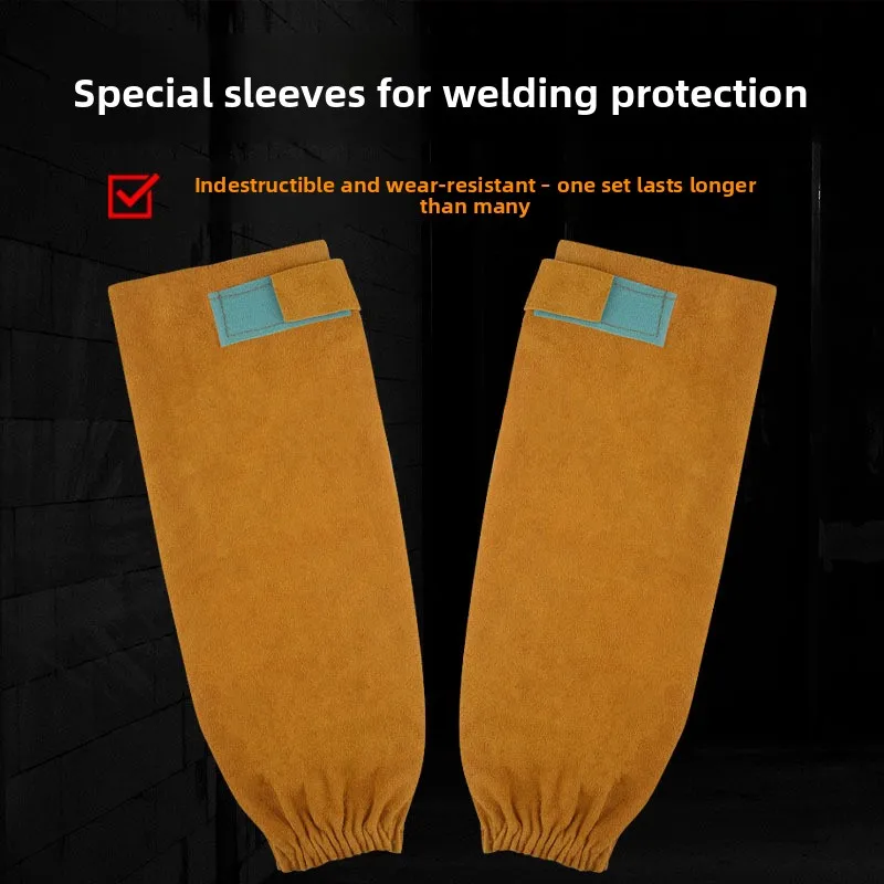 Welder anti-scalding and splash arm protection high temperature resistant labor protection equipment cowhide sleeves