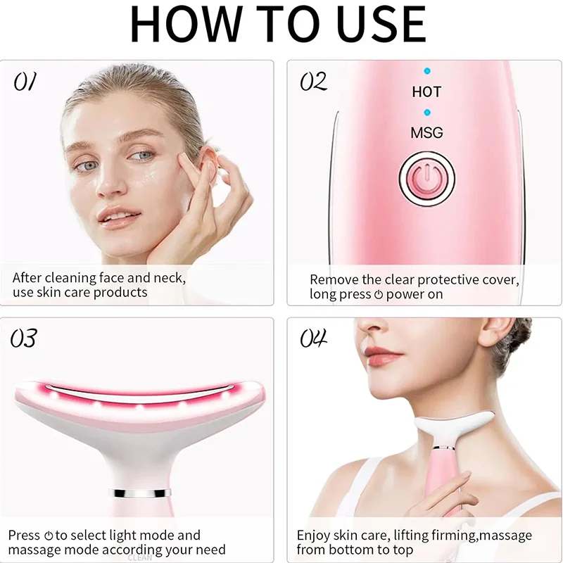 جهاز تجميل الوجه والرقبة EMS مكركرنت آلة شد الوجه الاهتزاز LED مدلك الوجه مزيل الذقن المزدوج أدوات العناية بالبشرة #6