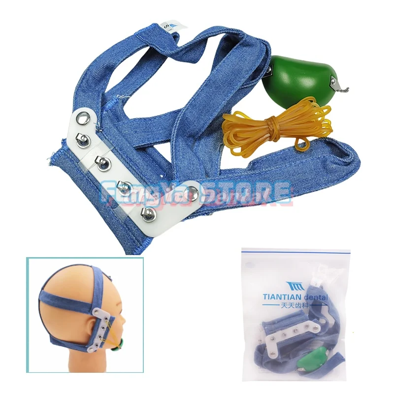 1 Pcs Adjustable Extraoral Correction Orthodontic Headgear Dental  Orthodontics Traction Head Cap with Chin Cup High-Pull 3 Size