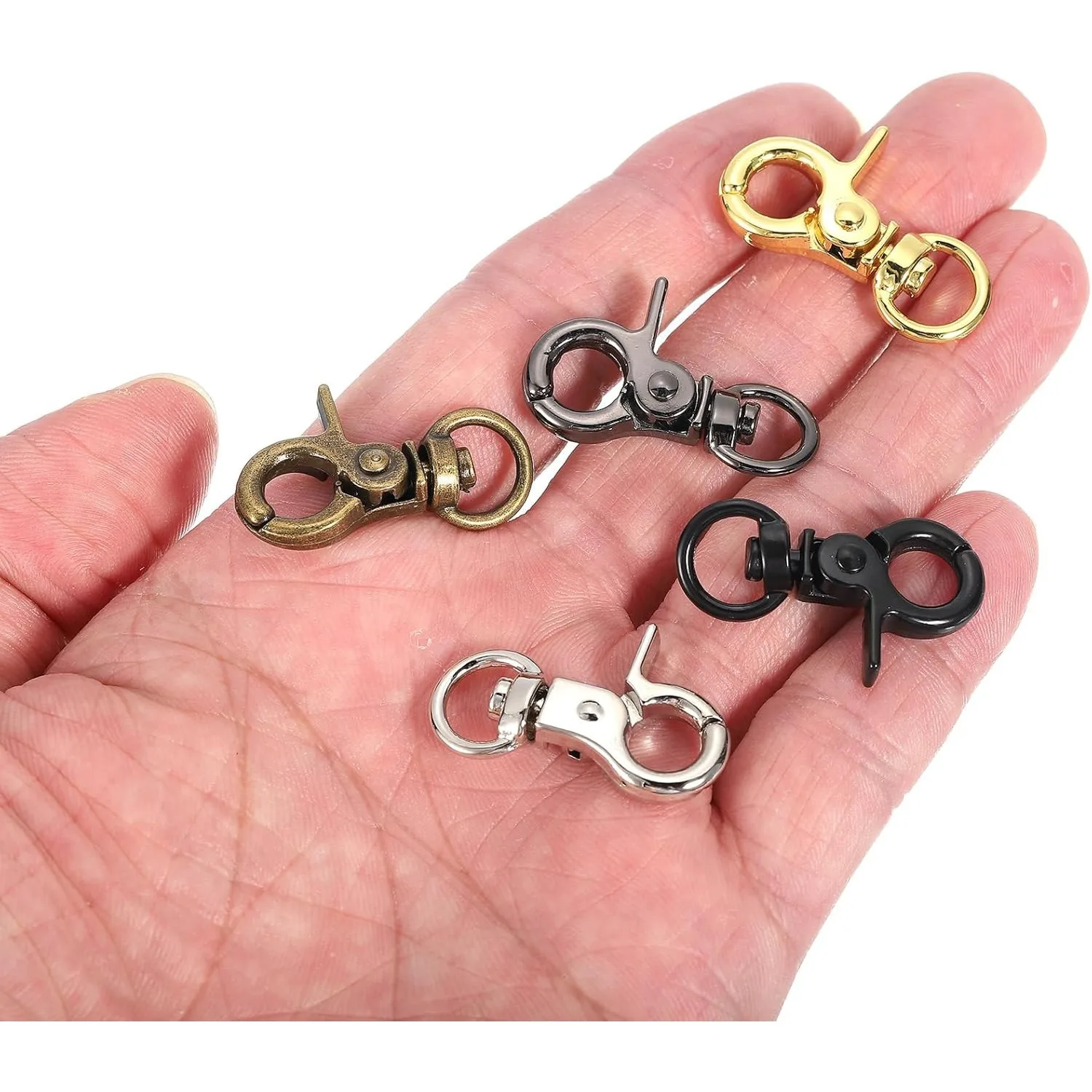 5pcs Swivel Lanyard Snap Hook, Zinc Alloy Trigger Snap Hooks Metal Lobster Claw Clasp Swivel Trigger Clips for Leather Crafts