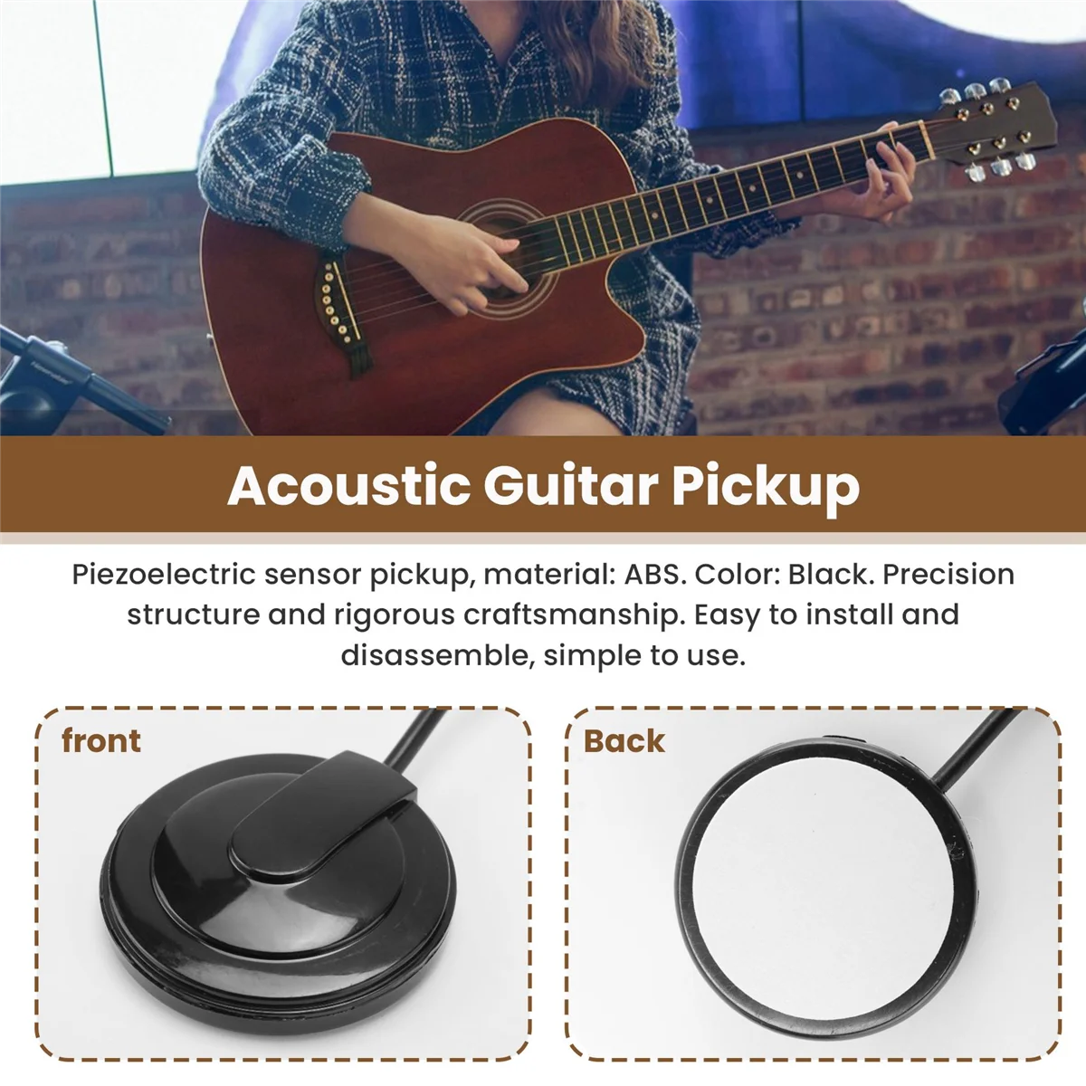 Acoustic Guitar Pickup Piezo Transducer For Guitar Violin Ukulele Mandolin image 5