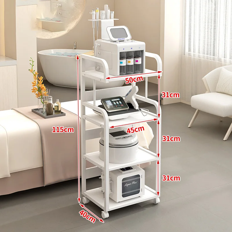 Carrito de peluquería con ruedas para salón de belleza, muebles con mesa de cosméticos, elegante carrito de peluquería para Hospital