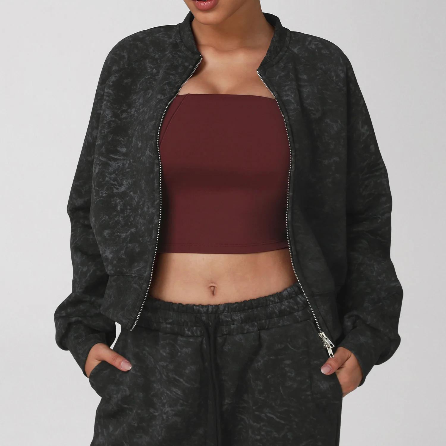 

Спортивные куртки на молнии с принтом тай-дай, осень-зима, бейсбольная куртка с длинными рукавами для тренировок и фитнеса, повседневное пальто для бега на открытом воздухе для спортзала