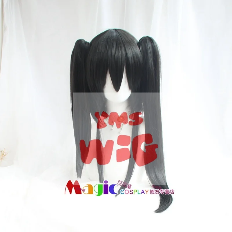 2 Colors DATE A LIVE Tokisaki Kurumi Cosplay Wig with Bangs Clip Ponytails Nightmare Black Long Ponytials Wig Costumes