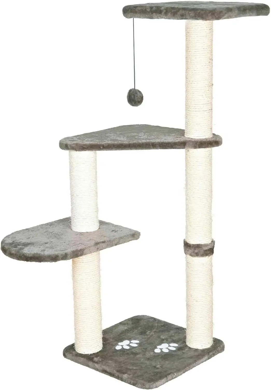 

Altea Cat Tree, Tall Scratching Posts, 3 Elevated Platforms, Dangling Cat Toy, Cat Playground, Platinum Gray