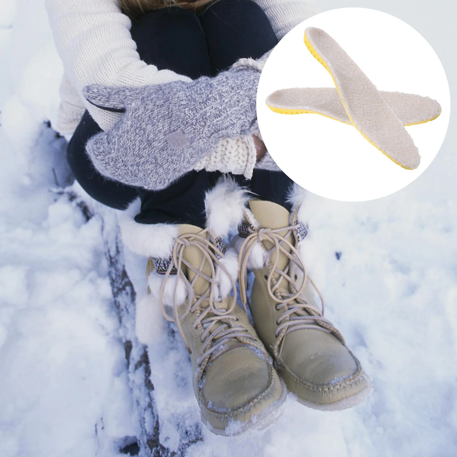 

Winter Insoles Warm Thickened Shoe Insoles Breathable Anti-Cold Foot Cushions Compound Felt Comfortable For Men Women